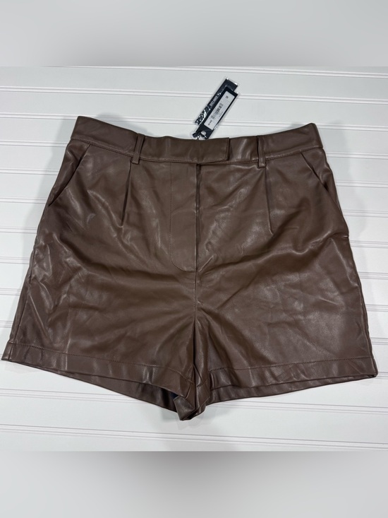 Steve Madden Pants - Steve Madden Chocolate Brown High-Waist Faux Leather Shorts: Large